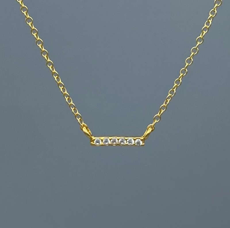 NG299 | Gold Filled CZ Baby Bar Necklace