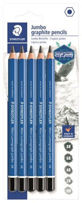 Staedtler Mars Lumograph Jumbo Graphite 5 pc Set (MS100JSBK5)