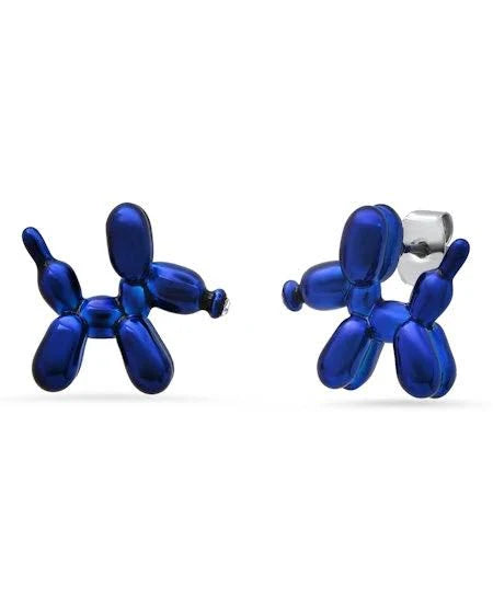 Navy Balloon Dog Post Earrings