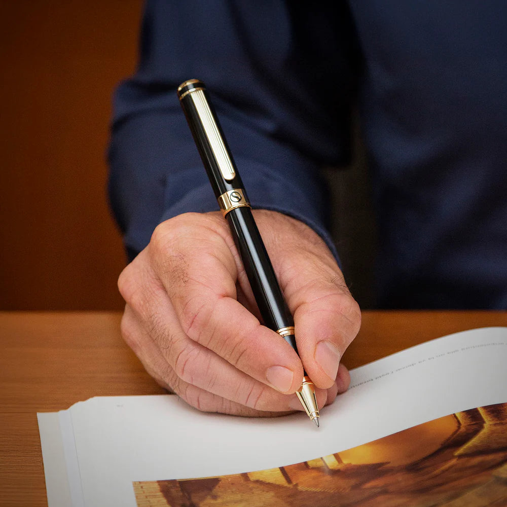 Black Rollerball Pen w/Gold