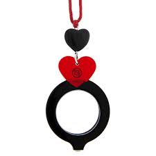 Black Red Heart Pendant Glasses