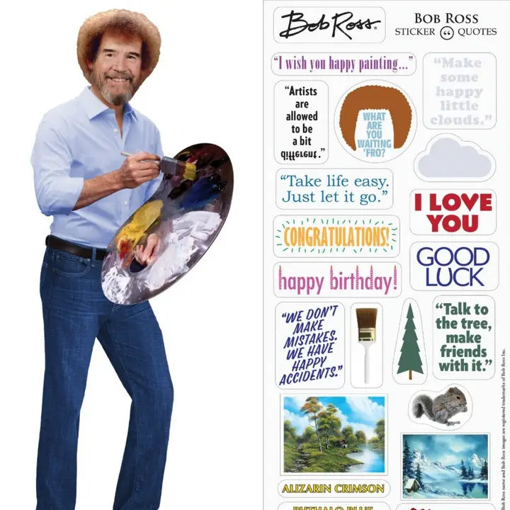 Bob Ross Die-Cut Greeting Card