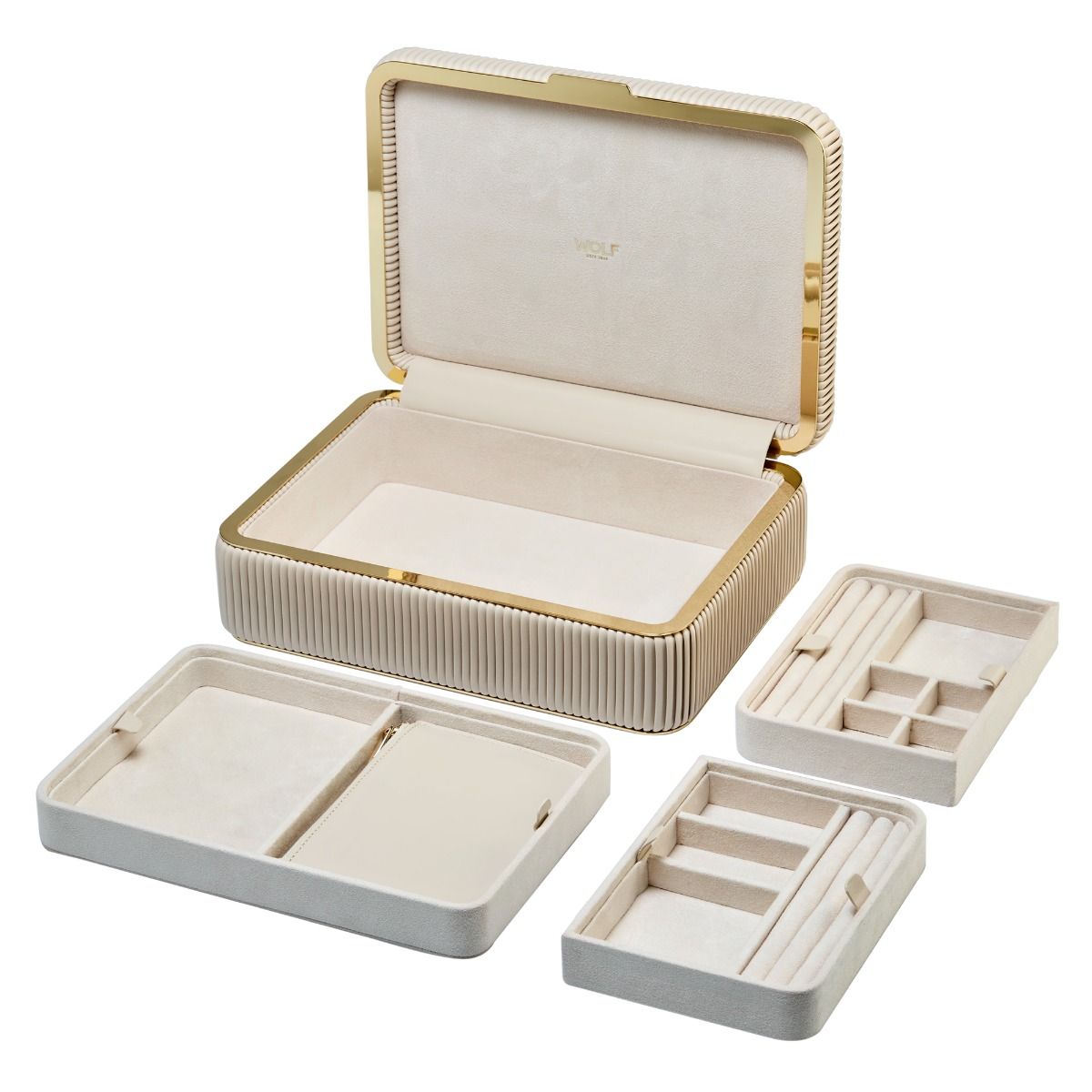 Bella Medium Jewelry Box - Bone