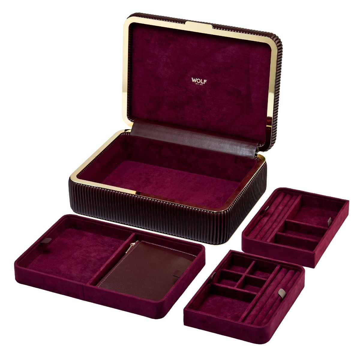 Bella Medium Jewelry Box - Bordeaux