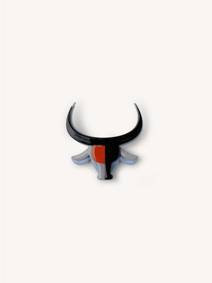 Buffalo Brooch - Horn and Lacquer