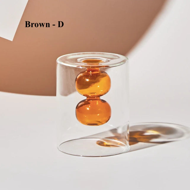 Nordic Hydroponic Glass Vase -Brown D