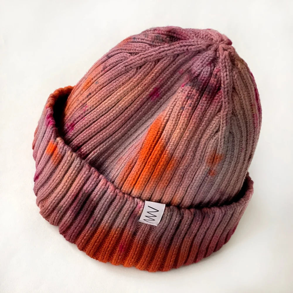 Hand-dyed Beanie Hat - Brunette
