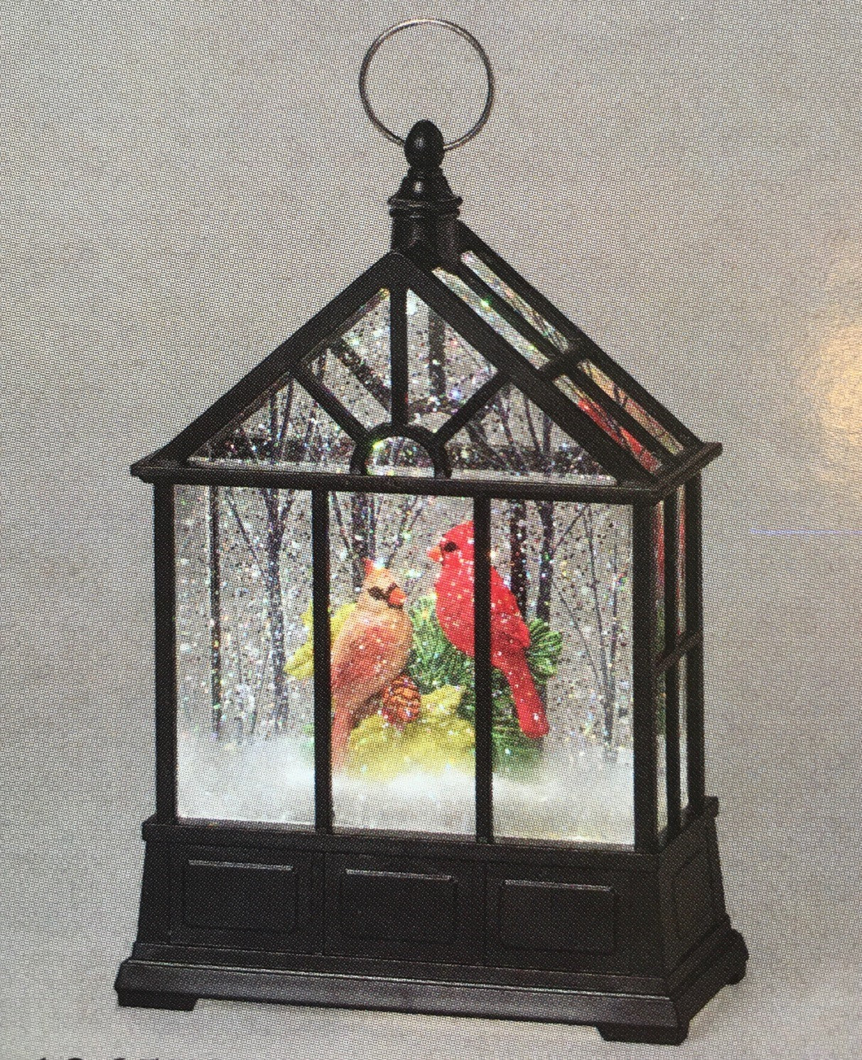 10" Lighted Swirl Gazebo Two Cardinals