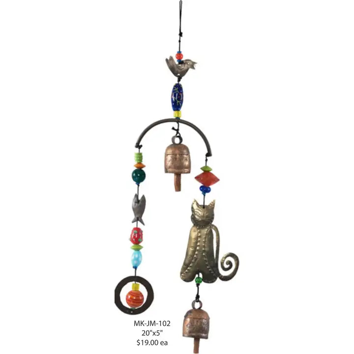 For The Cat Lover with Beads & Bells Chime