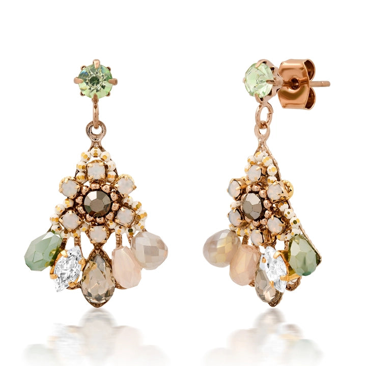 Multi-Bead & Gem Chandelier Earrings