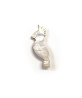 Cockatoo Parrot Pin - Blonde Horn, Off-White Lacquer