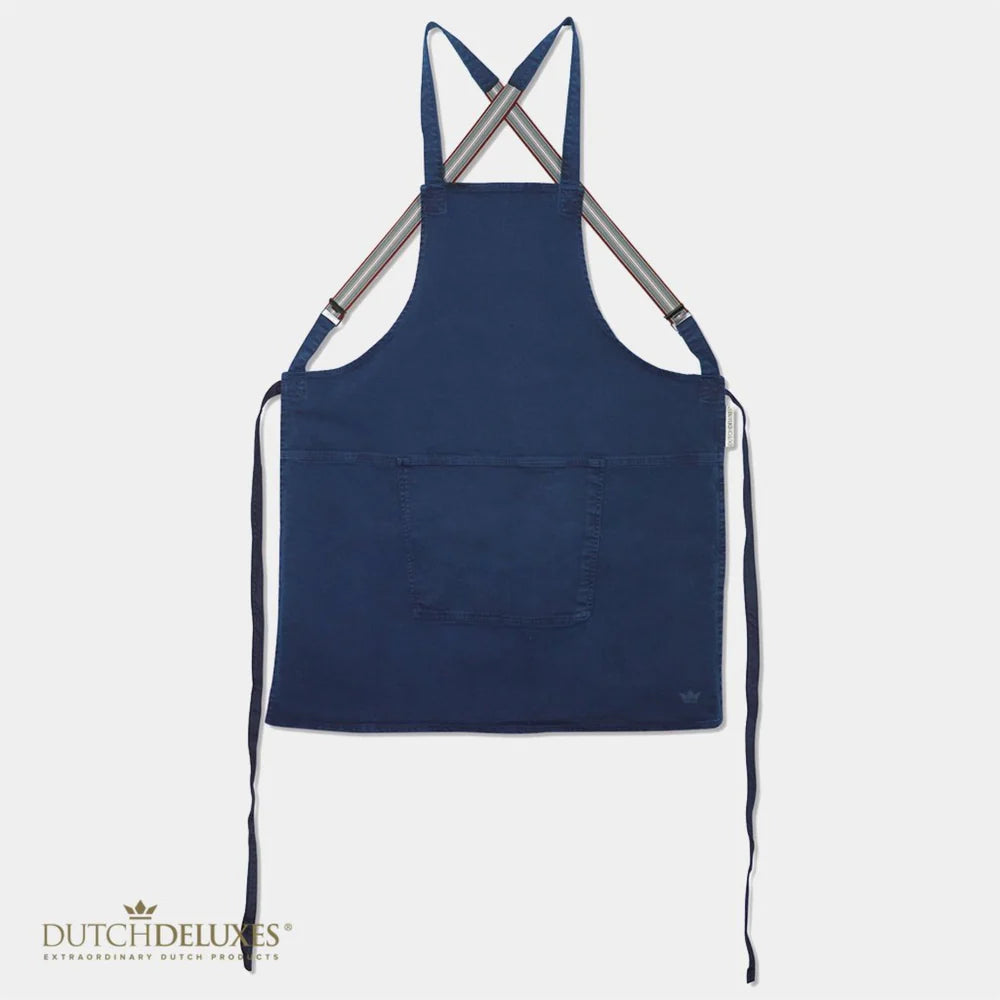 Suspender Apron - Dark Blue Canvas