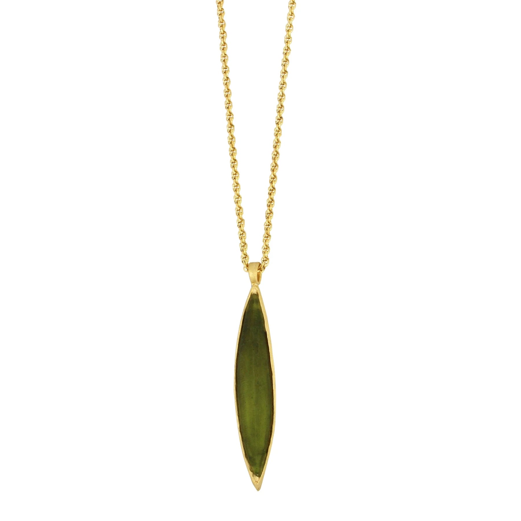 Eucalyptus 28" Adj. Long Leaf Pendant Dark Green