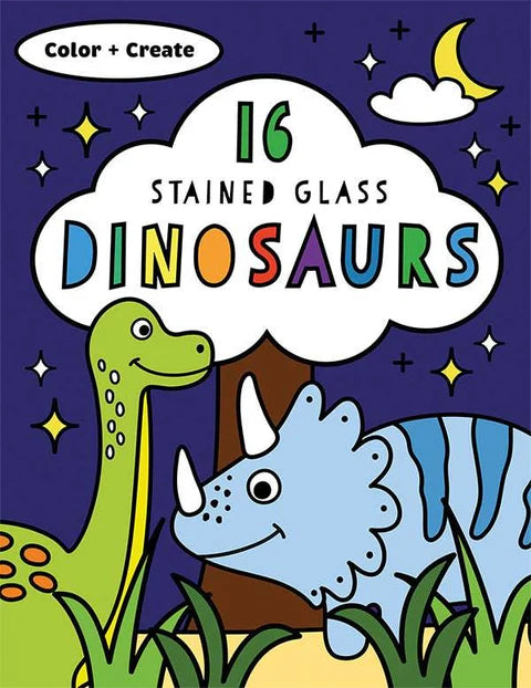 Stained Glass Coloring: Dinosaurs