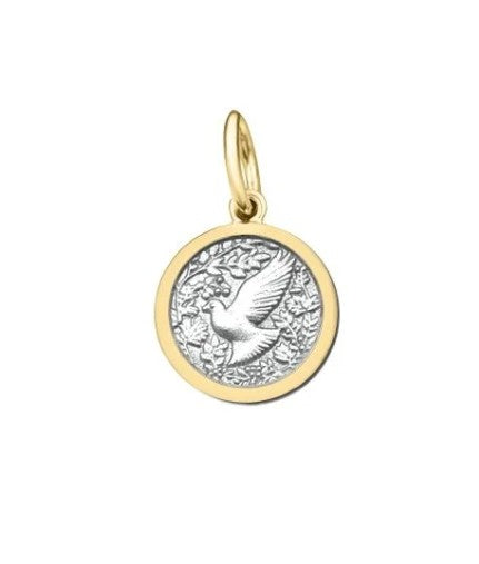 Dove Mini Pendant (gold/gray pearl)