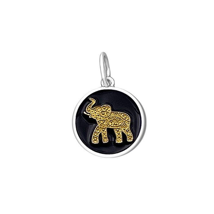 LOLA Elephant Small Pendant (black/gold)