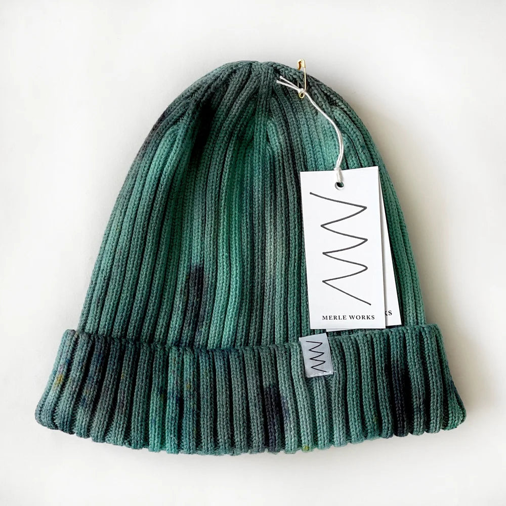 Hand-dyed Beanie Hat Evergreen