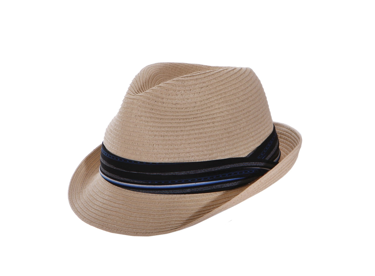 Striped Band Fedora (Natural)