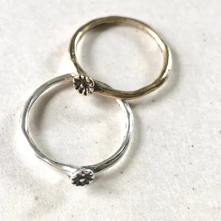 Silver Flower (Aster) Ring
