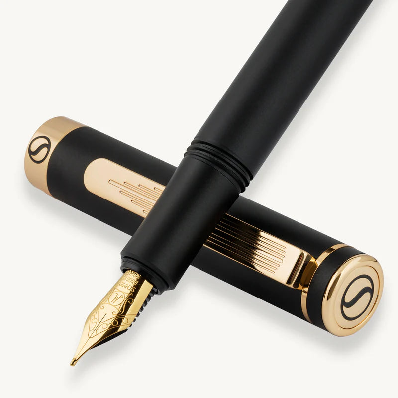 Black Fountain Pen w/Gold (no box)