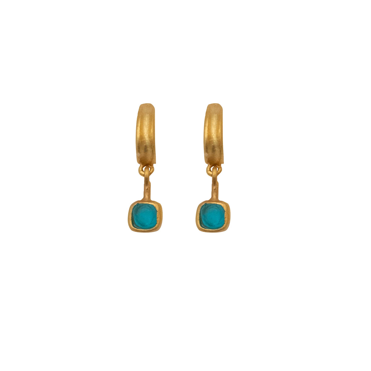 Fragment Post Hoop Earrings Turquoise