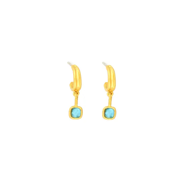 Fragment Post Hoop Earrings Blue