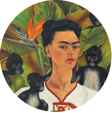 Frida with Monkeys Button