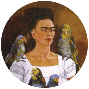 Frida with Parrots Button