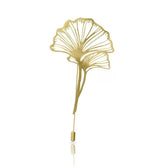 Ginkgo Biloba gold-plated brooch
