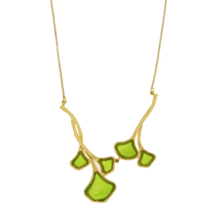 Ginkgo Leaf Necklace 16: Adj