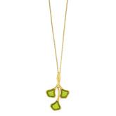 Ginkgo 3-Leaf Leaf Pendant 16" Adj Green