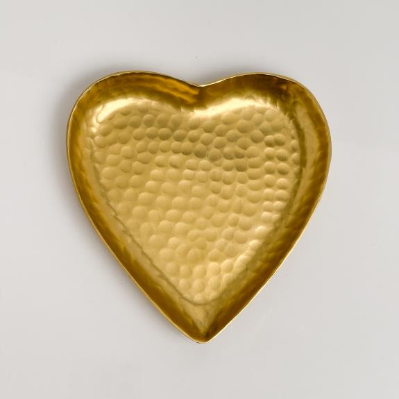 Gold Hammered Heart Plate