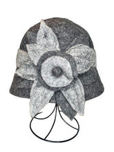 Gray Hat with Gray Belt and Flower
