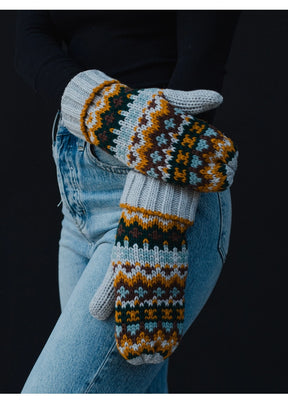 Patterned Knit Mittens