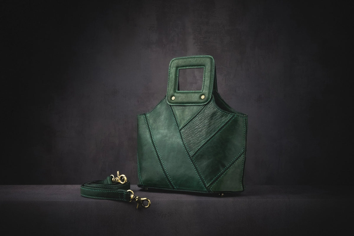 Leather Crossbody Handbag (Green)