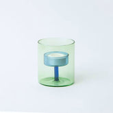 Duo Tone Glass Tea-light Candle Holder