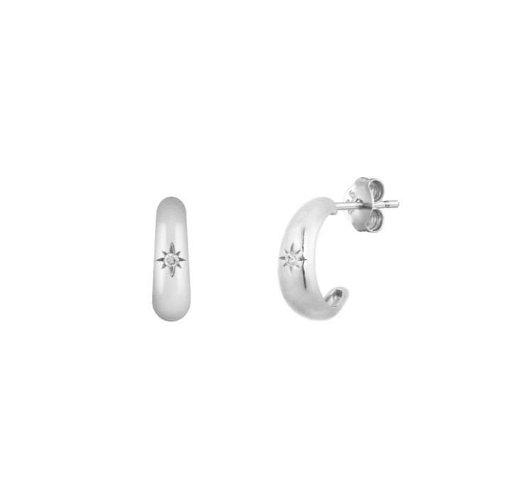 H626 | North Star Half Hoop Earrings