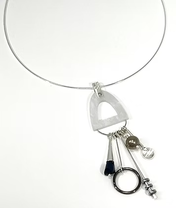N011 Half Dome + Charms Necklace