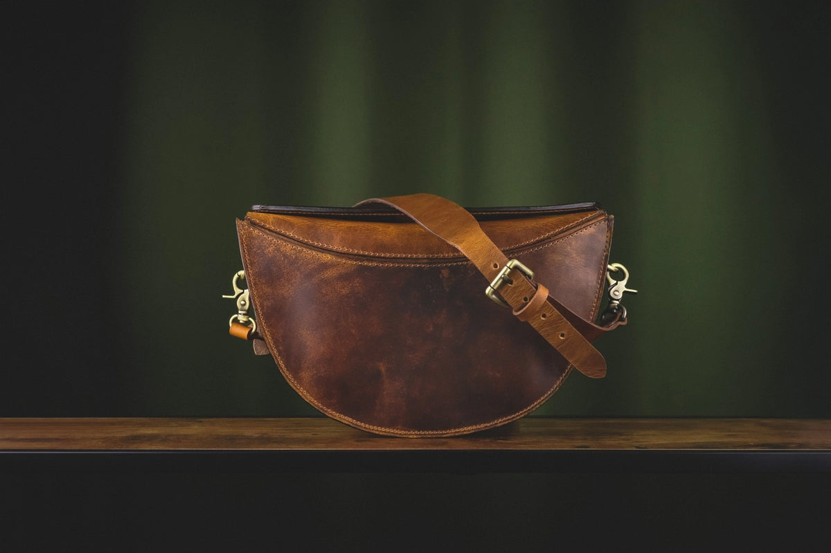 Leather Half-Moon Handbag