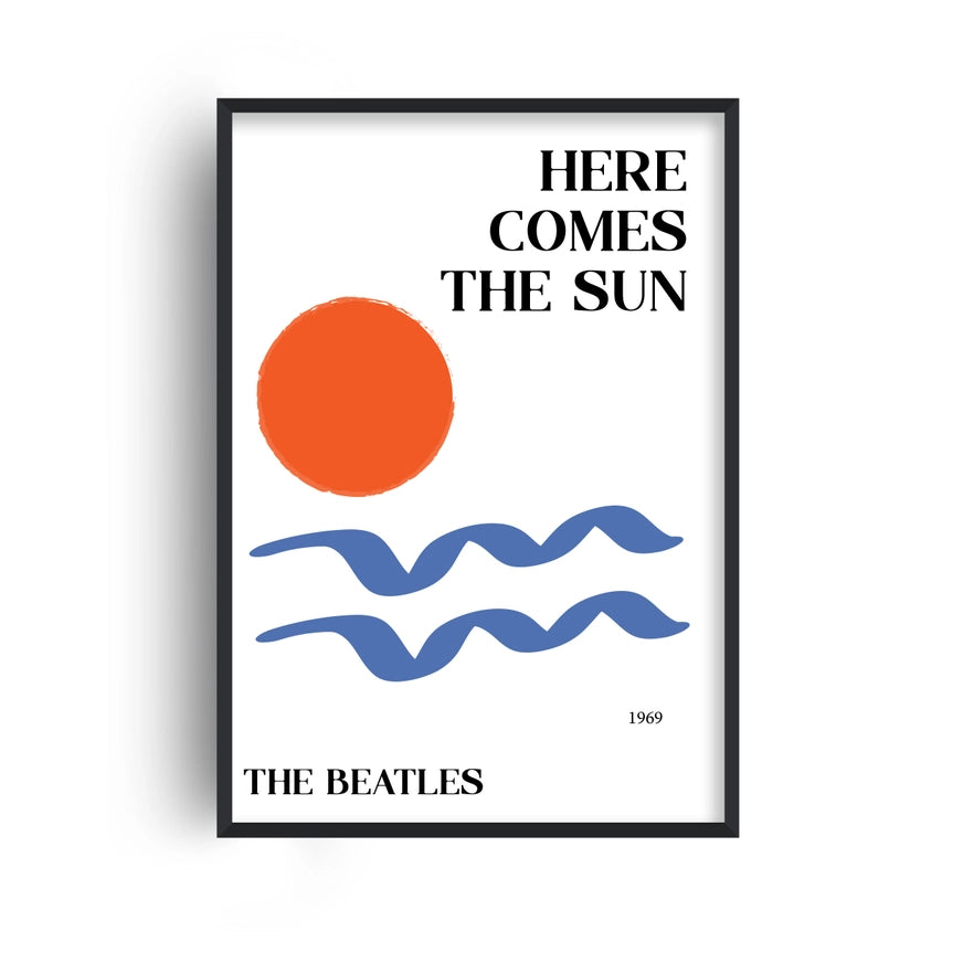 Here Comes The Sun Beatles Inspired Retro Giclee Art Print