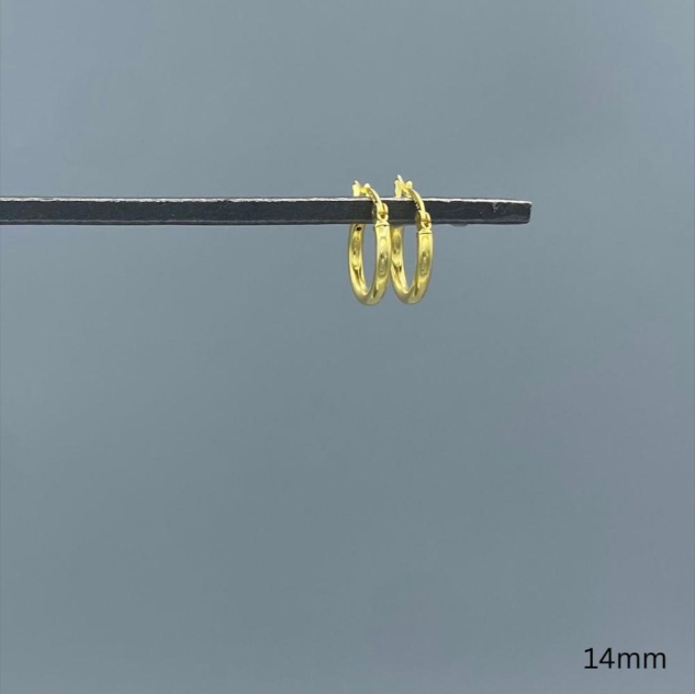 HF2G 14 | Gold Vermeil French Lock Hoop Earrings (14mm)