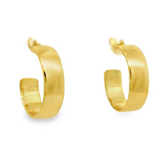 HG272 | Gold Vermeil Medium Flat Wide Post Huggie Earrings