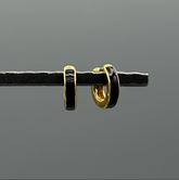 HG295BK | Gold Filled Black Enamel Huggie Earrings