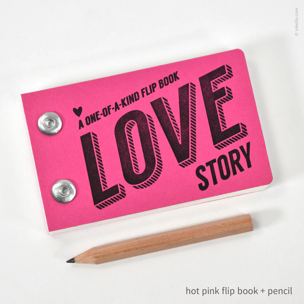 Draw-Your-Own Love Story Flip Book + Pencil
