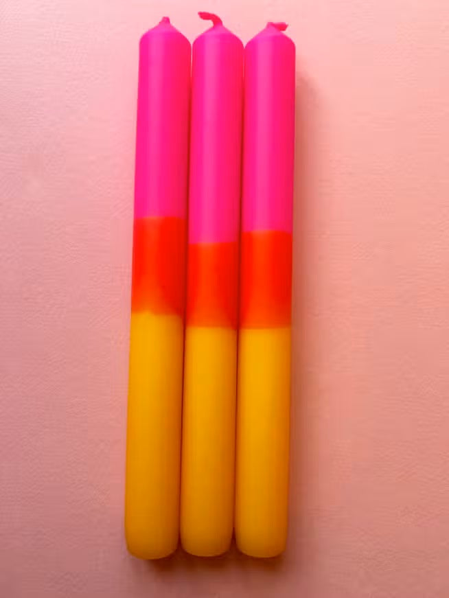 Indian Summer Dip Dye Candles (set of 3)