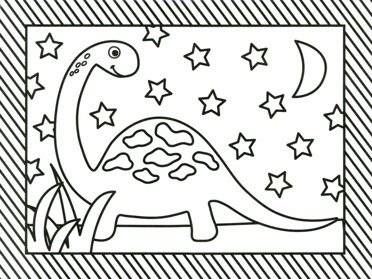 Stained Glass Coloring: Dinosaurs