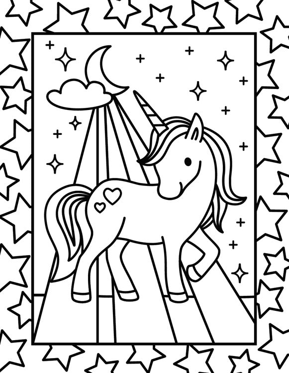 Stained Glass Coloring: Unicorns