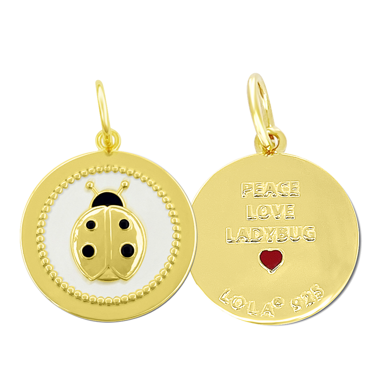LOLA Ladybug Mini Pendant (white/gold)
