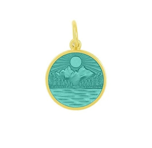 Lake Life Small Pendant (gold/seafoam)