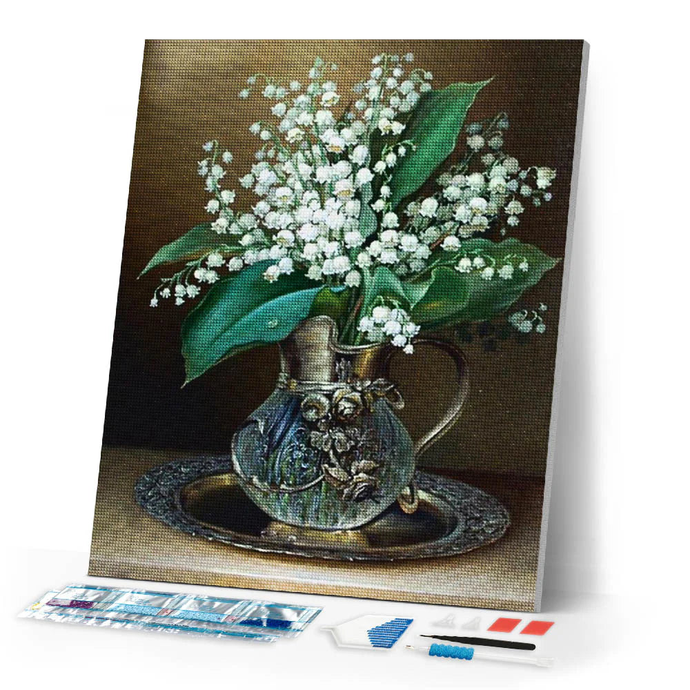 Diamond Painting - Vase of Lily of the Valley Flowers